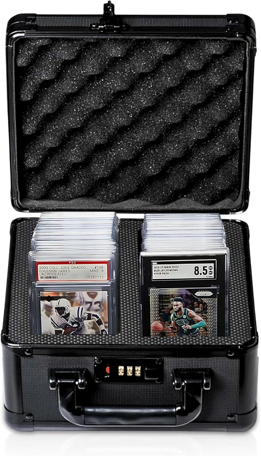 Graded Card Carrying Case – Hard Shell Storage Box for PSA, BGS, CSG, SGC, CGC Slabs – Fits 120+ Graded Cards, 300+ Magnetics, or 600+ Toploaders