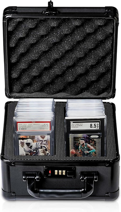 Graded Card Carrying Case – Hard Shell Storage Box for PSA, BGS, CSG, SGC, CGC Slabs – Fits 120+ Graded Cards, 300+ Magnetics, or 600+ Toploaders