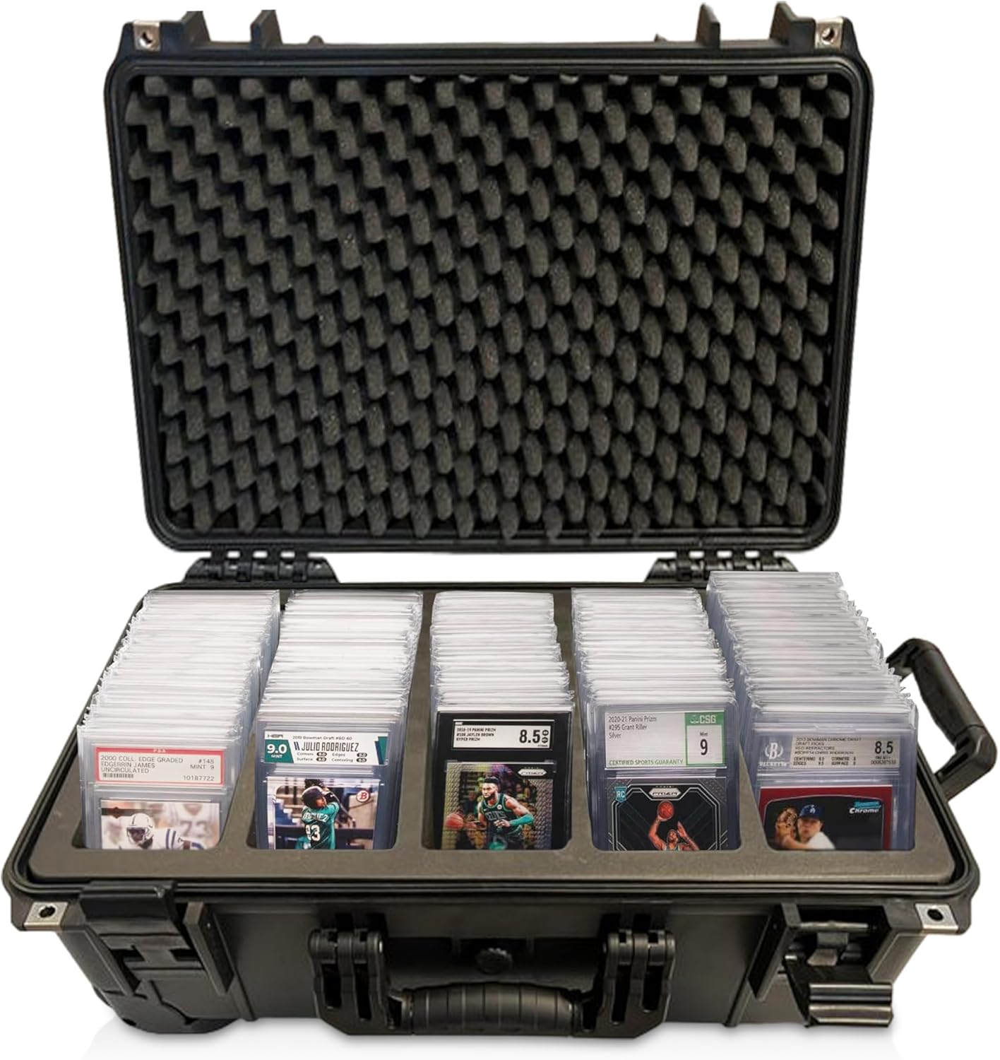 Waterproof Graded Card Travel Case with Wheels – Holds 100+ Slabs – EZ Rolling Suitcase for PSA, BGS, CSG, SGC – New Improved Model