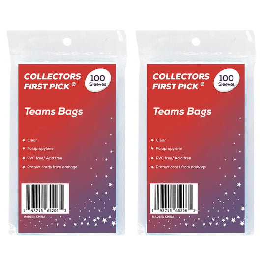 200 Team Bags (6 1/4 x 3 5/8) Resealable Sleeves Premium Penny Sleeves for Trading Cards - Protect Your Gaming Cards and Sports Cards - Fits Top Loaders, Semi Rigids, and Magnetics
