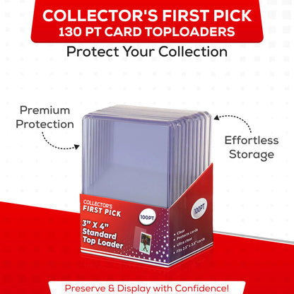 100pt Top Loader Pack - 1 Pack - 10 Pieces - for Thick Baseball, Football, Basketball, Hockey and Memorbilia Cards