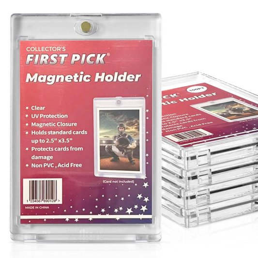 Premium One Touch Magnetic Card Holder – UV Protection, PVC-Free Hard Plastic Display Case for Sports & Trading Cards