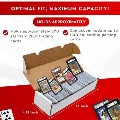 (1) Premium 800 Count Storage Box Trading Card Storage Box Cardboard Perfect Baseball Card Storage For Basketball Football Gaming MTG - MADE IN THE USA