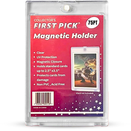 (1 Pack) 75PT Premium One Touch Magnetic Card Holder UV Protection - Ultra Clear - PVC Free - Trading Card Holder Card Protector Magnetic Card Case for Trading Cards Sports Cards Case