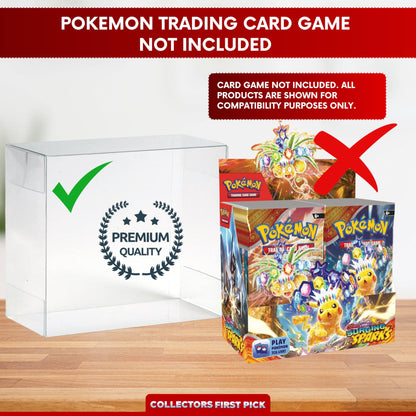 Plastic Booster Box Display Case for Pokemon Booster Box Long Term Storage Protection - Booster Box Display Case Protector - 0.5mm Thick Protective Display Case (Pack of 5)