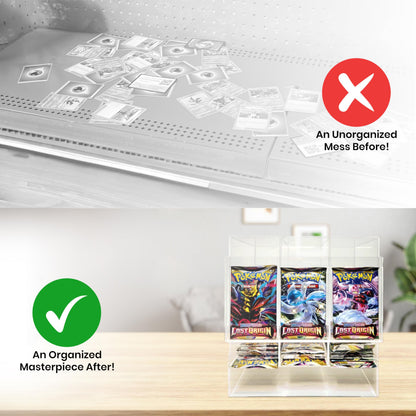 Collector's First Pick 3-Slot Acrylic Card Pack Dispenser Card Dispenser Organizer Pack Display Compatible with Pokemon Trading Card Packs, Booster Packs, Sports Card Packs & More!